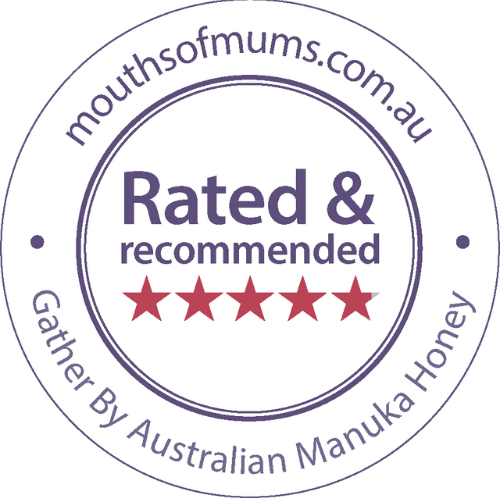 Mouths of Mums rated and recommended 5 star award for gather by manuka honey